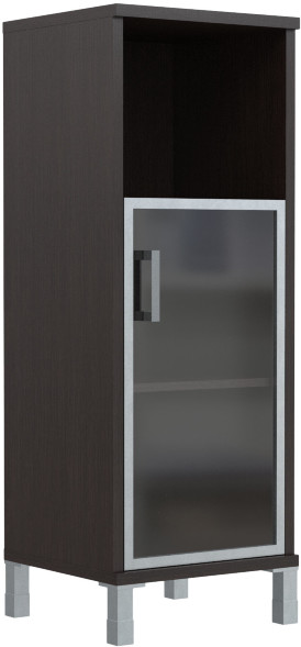 Шкаф-колонка средняя с малой стеклянной дверью в AL-рамке B 421.4(R) Венге Магия 475х450х1286