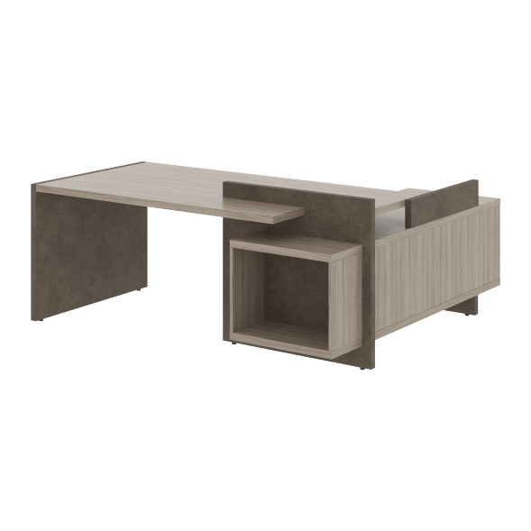 Стол СФ-531211 Дрифтвуд /Бетон чикаго темно-серый 2000х1798х840 WOOD&amp;amp;STONE в Верхней Салде 