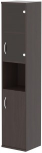 Шкаф колонка с малой глухой и стеклянной дверьми СУ-1.4(R) Венге Магия 406х365х1975