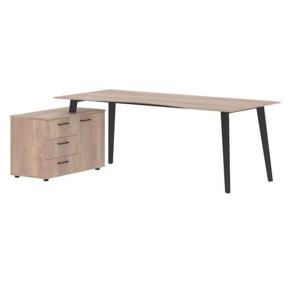 Стол руководителя с тумбой JCT 2013(L) 2000х1300х750 JAY в Верхней Салде 