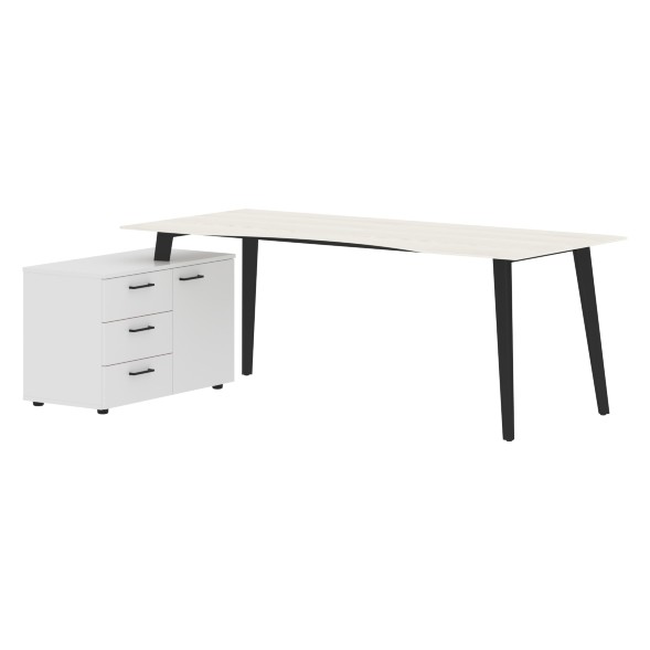 Стол руководителя с тумбой JCT 2013(L) 2000х1300х750 JAY в Верхней Салде 