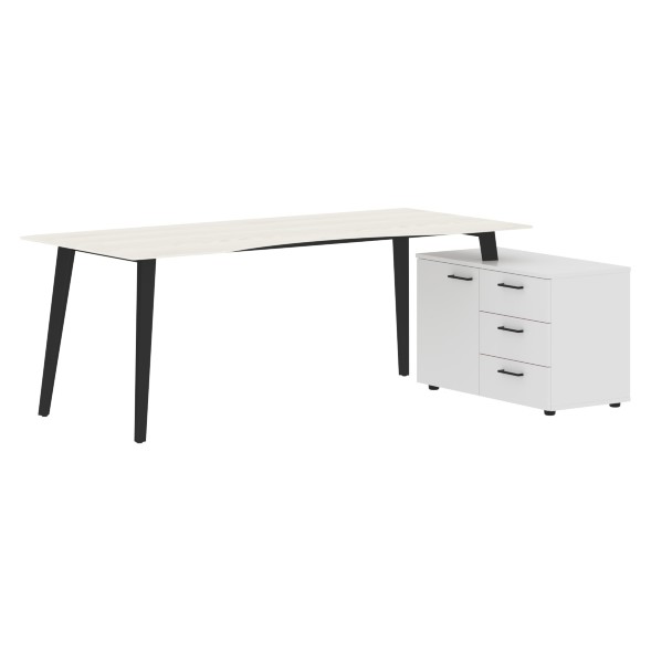 Стол руководителя с тумбой JCT 2013(R) 2000х1300х750 JAY в Верхней Салде 