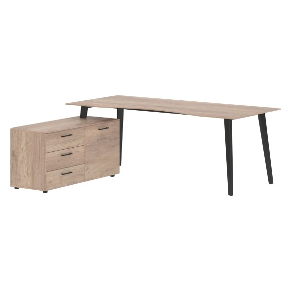 Стол руководителя с тумбой JCT 2018(L) 2000х1800х750 JAY в Верхней Салде 