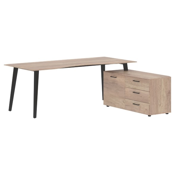 Стол руководителя с тумбой JCT 2018(R) 2000х1800х750 JAY в Верхней Салде 