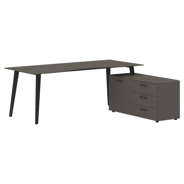 Стол руководителя с тумбой JCT 2018(R) 2000х1800х750 JAY в Верхней Салде 