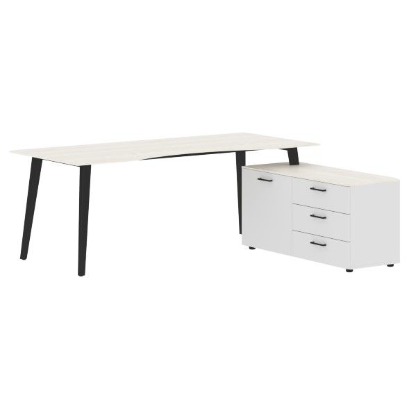 Стол руководителя с тумбой JCT 2018(R) 2000х1800х750 JAY в Верхней Салде 